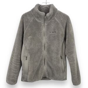 Columbia Women's Fast Beauty Plush Fleece Jacket XL Full Zip Long Sleeve Gray